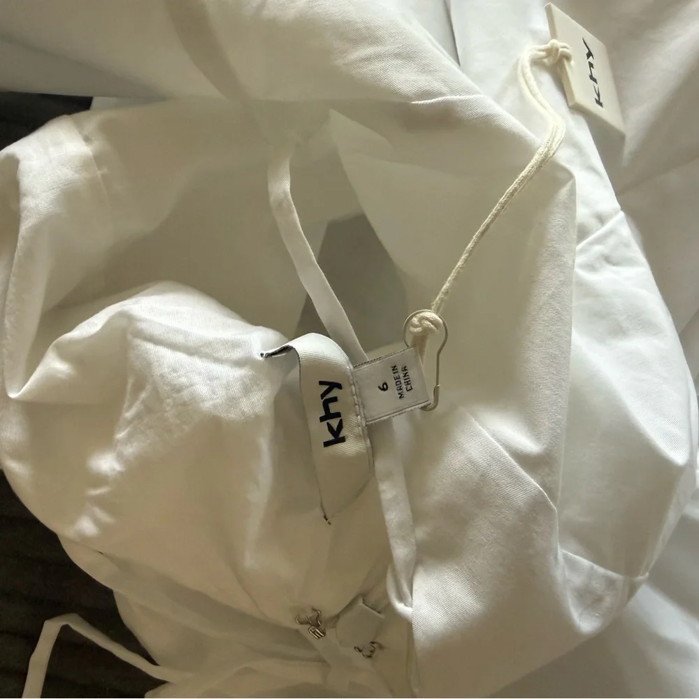 KHY NWT POPLIN LOW BACK MIDI DRESS - Picture 16 of 16